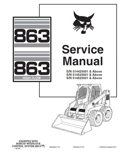 bobcat skid steer loader repair manual